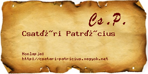 Csatári Patrícius névjegykártya